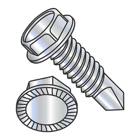 Usa Industrials Self-Drilling Screw, #10-32 x 3/4 in, Zinc Plated Steel Hex Head Hex Drive BULK-SCRW-12710